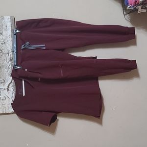 X FIGS Technical Collection scrubs burgundy set XL